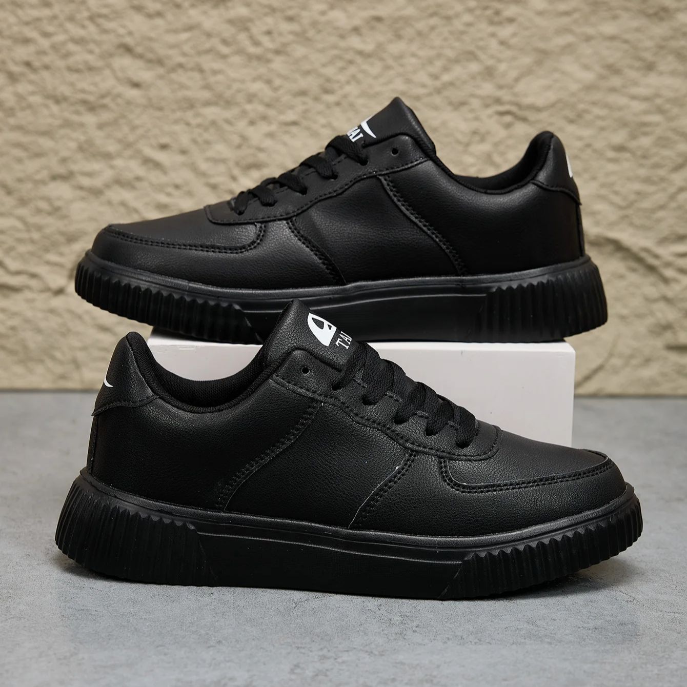 Men'S Shoes Black And White - Zapatos de cuero para actividades al