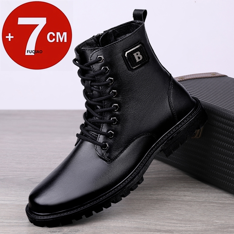 Men Shoes Marks - Botas con elevador de cuero genuino