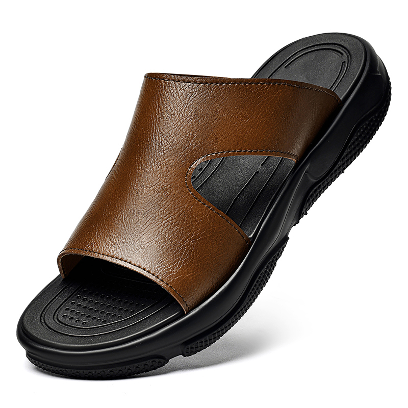 Men Shoes Marks - Sandalias de cuero para hombre, zapatillas