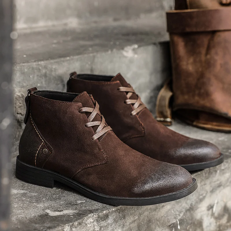 Men'S Shoes Zipper - Nuevos botines de ante vacuno hechos