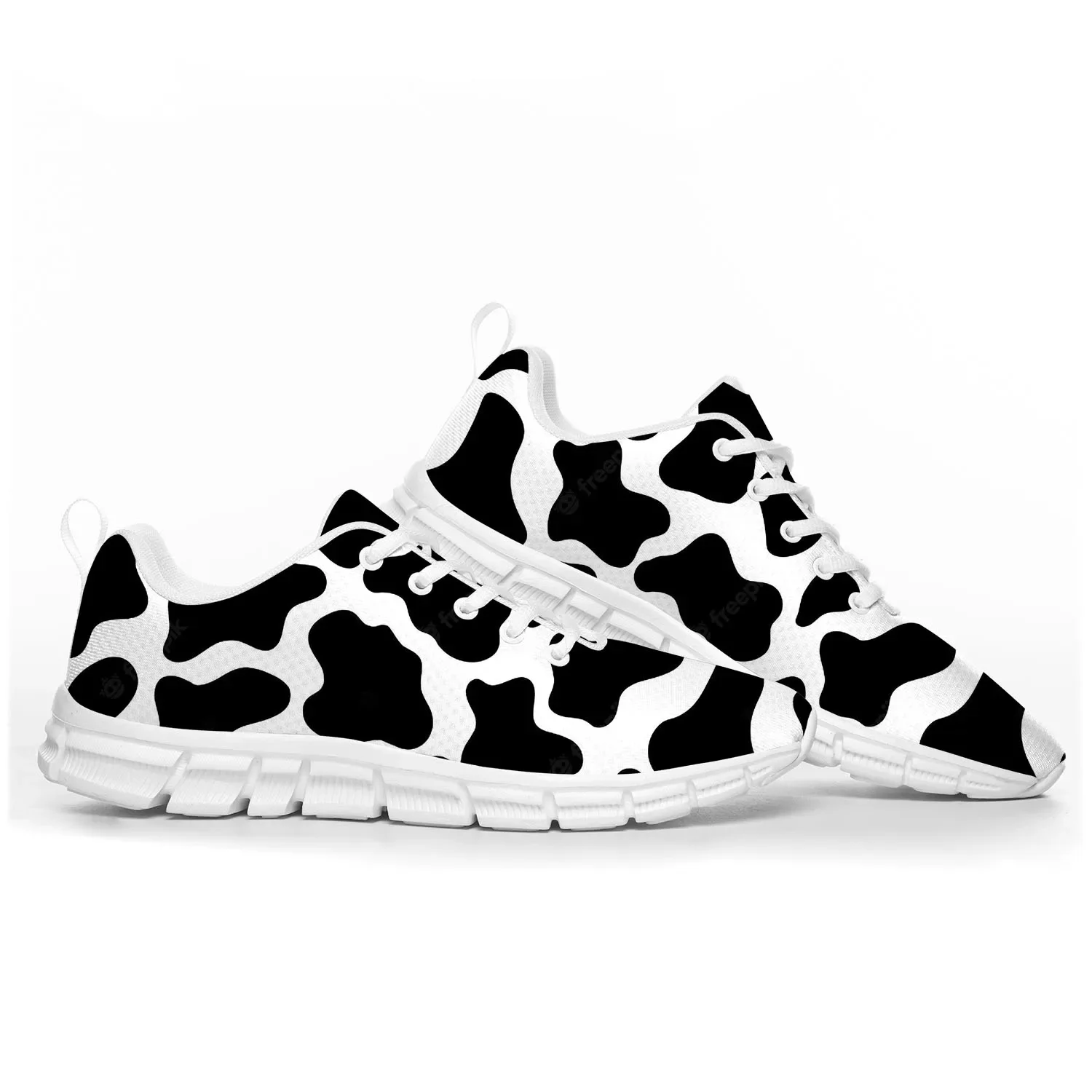 Men'S Shoes Black And White - Zapatos deportivos con estampado de vaca
