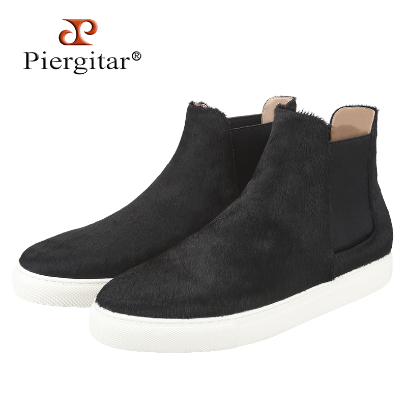 Men'S Shoes Black And White - Piergitar, estilos de invierno, zapatos altos