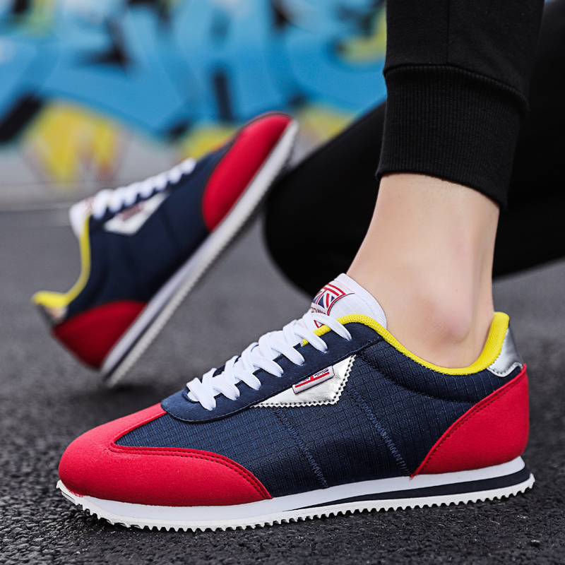 Men'S Shoes Half Cut - Zapatillas ligeras azules y rojas para