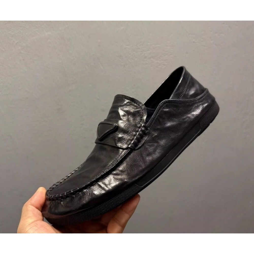 Men'S Shoes Drivers - Mocasines de Conducción de Cuero Negro