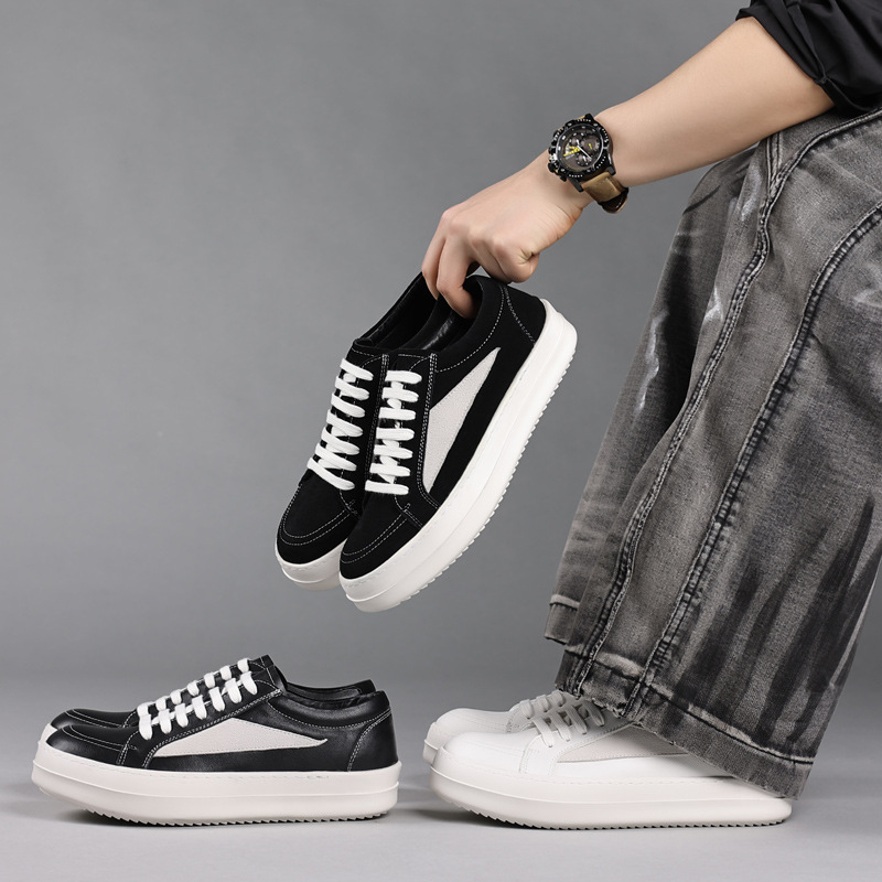 Men'S Shoes Black And White - Zapatillas deportivas de plataforma para hombre,