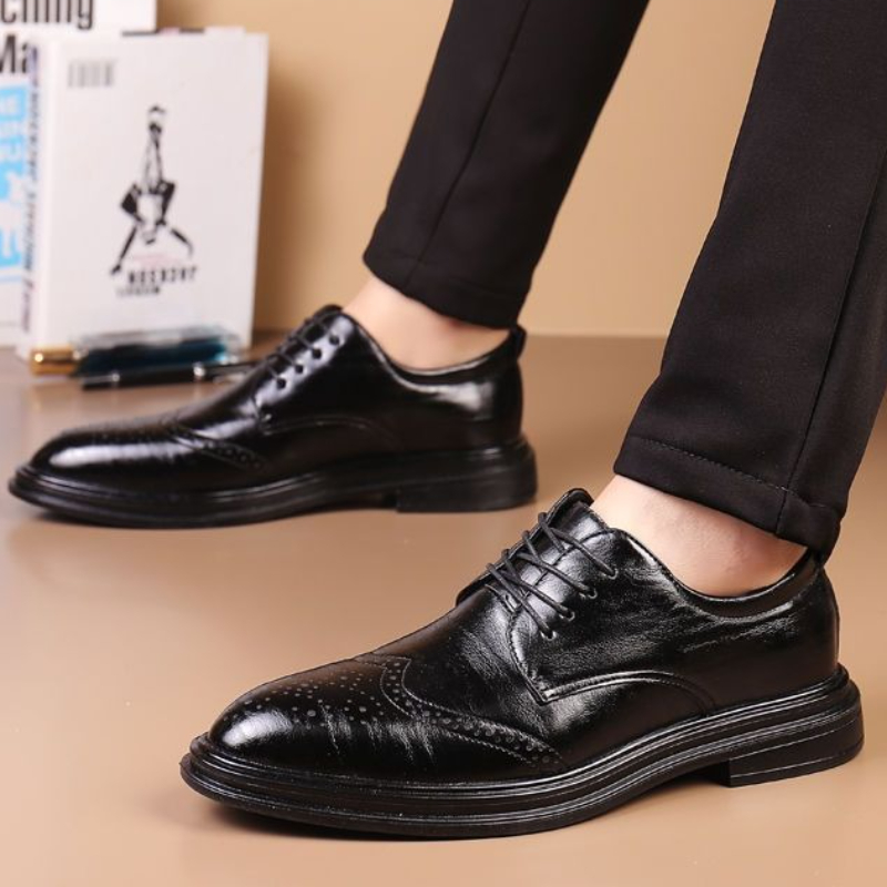 Men Shoes Clearance - Color sólido negro primavera otoño zapatos