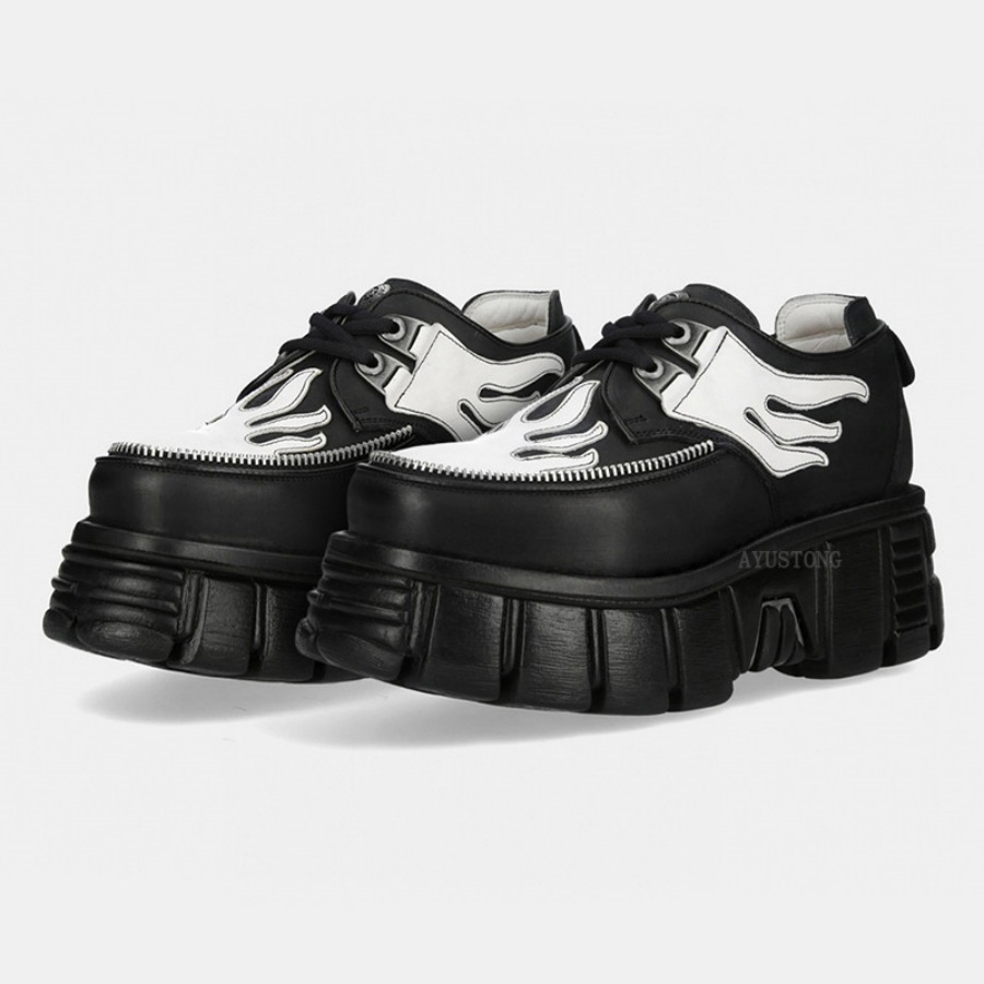 Zapatos de Plataforma con Cord - Men'S Shoes Black And White reseña y precio