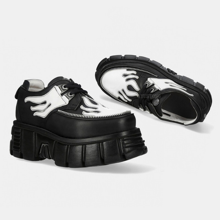 Zapatos de Plataforma con Cord - Men'S Shoes Black And White reseña y precio