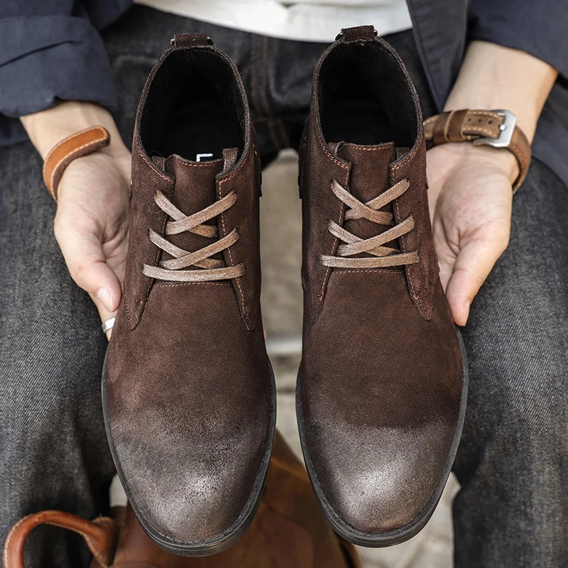Nuevos botines de ante vacuno  - Men'S Shoes Zipper reseña y precio