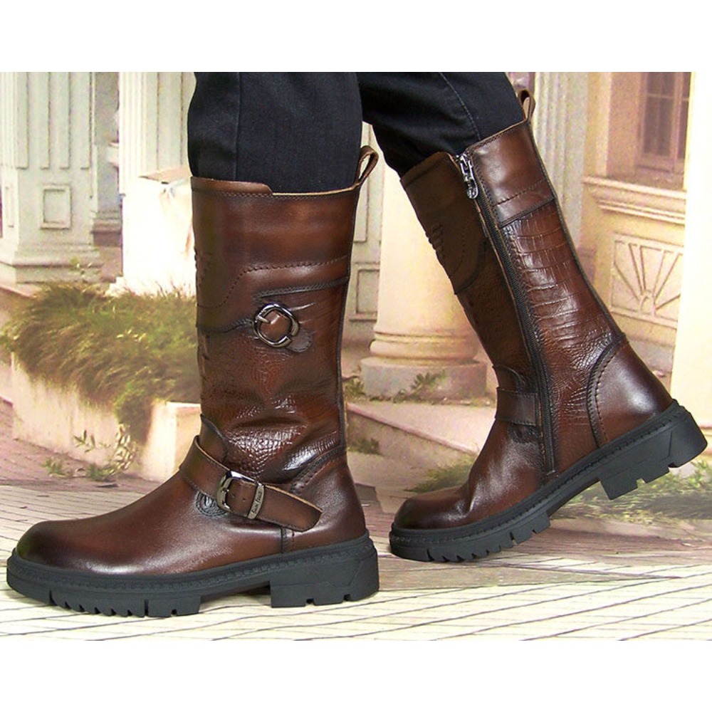Botas Ecuestres de Cuero Genui - Men'S Shoes Zipper reseña y precio