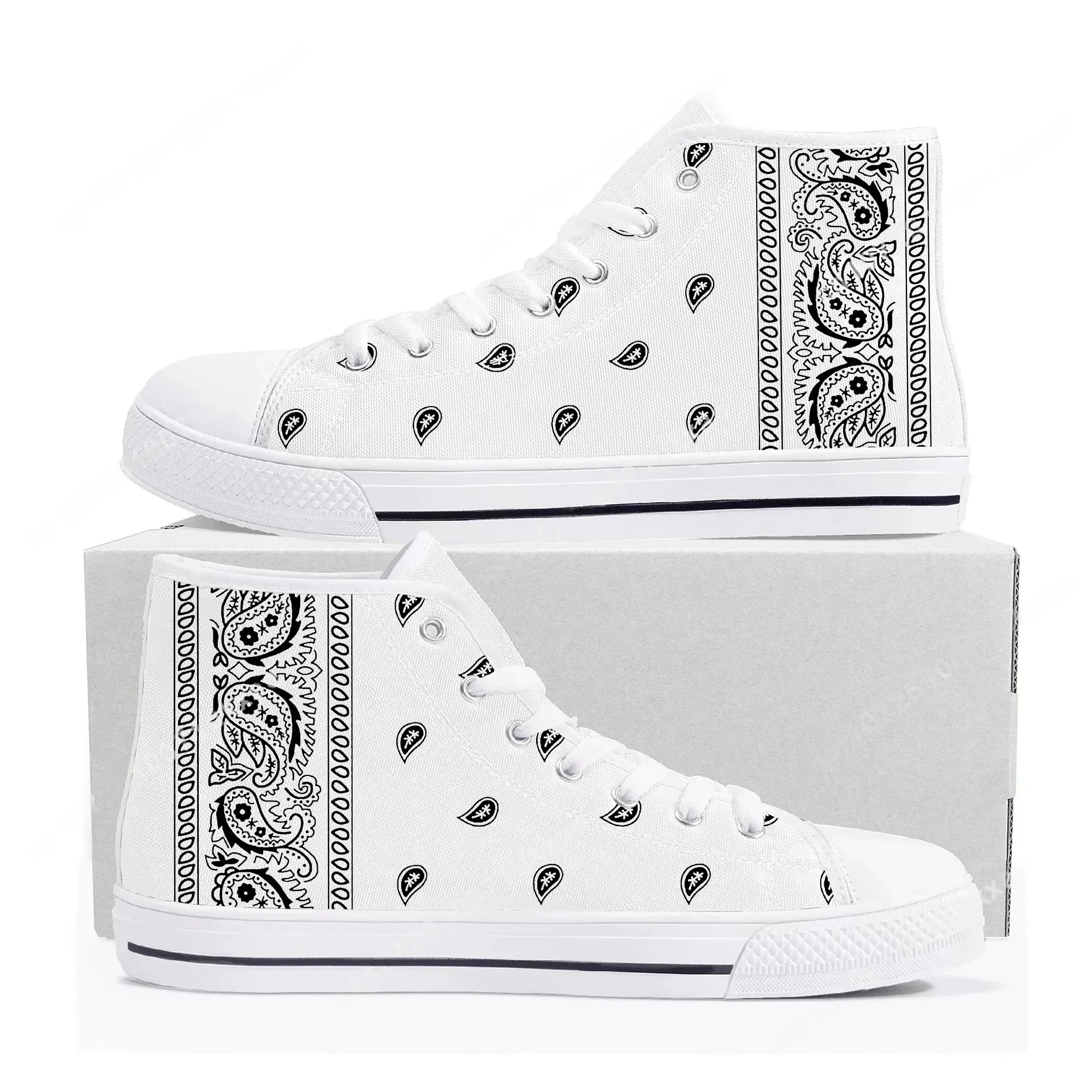 Zapatillas altas Bandana Paisl - Men'S Shoes Black And White reseña y precio