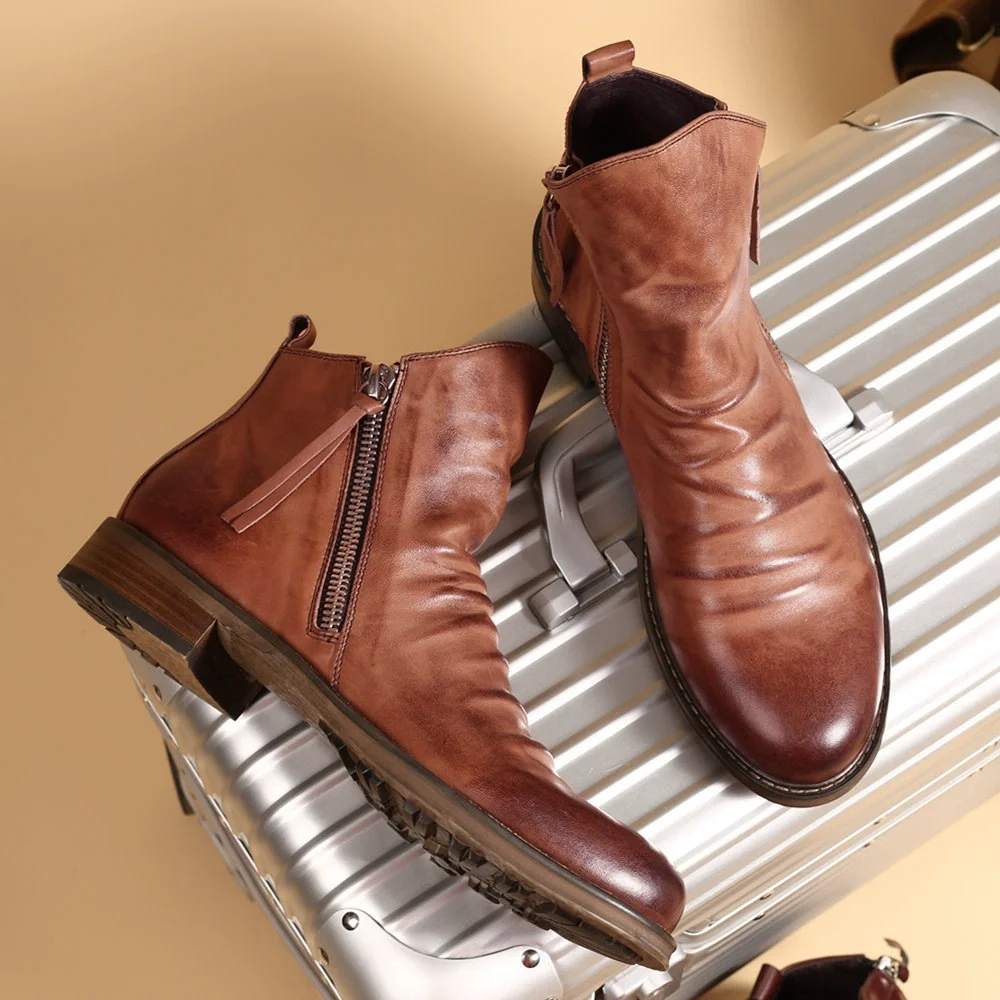 Botas Chelsea a la moda para h - Men'S Shoes Zipper reseña y precio