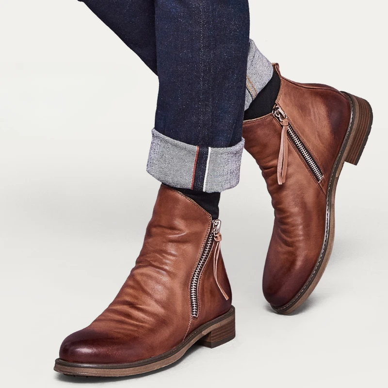 Botas Chelsea a la moda para h - Men'S Shoes Zipper reseña y precio
