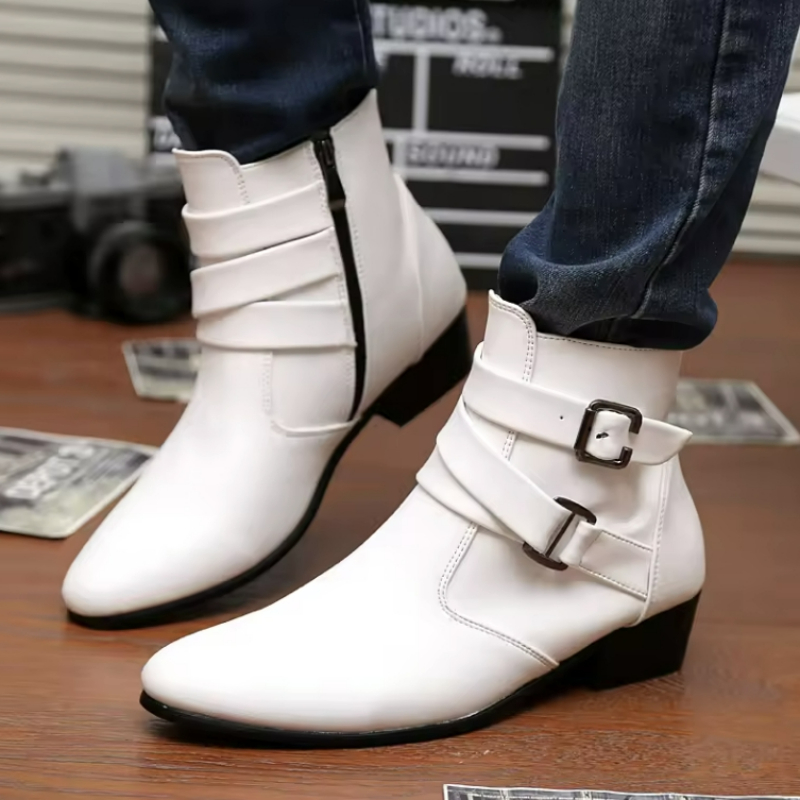 Botas de lujo para hombre, bot - Men'S Shoes Black And White reseña y precio
