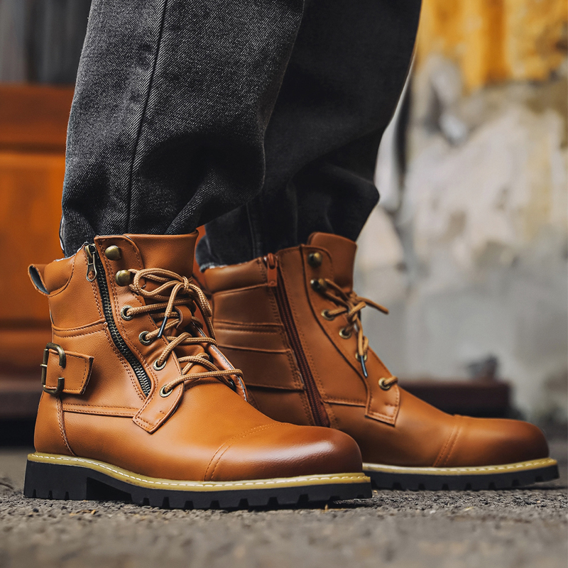 Botas de cuero de calidad para - Men'S Shoes Zipper reseña y precio