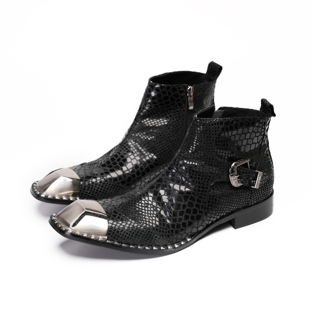 Botas de vestir de cuero negro - Men'S Shoes Zipper reseña y precio