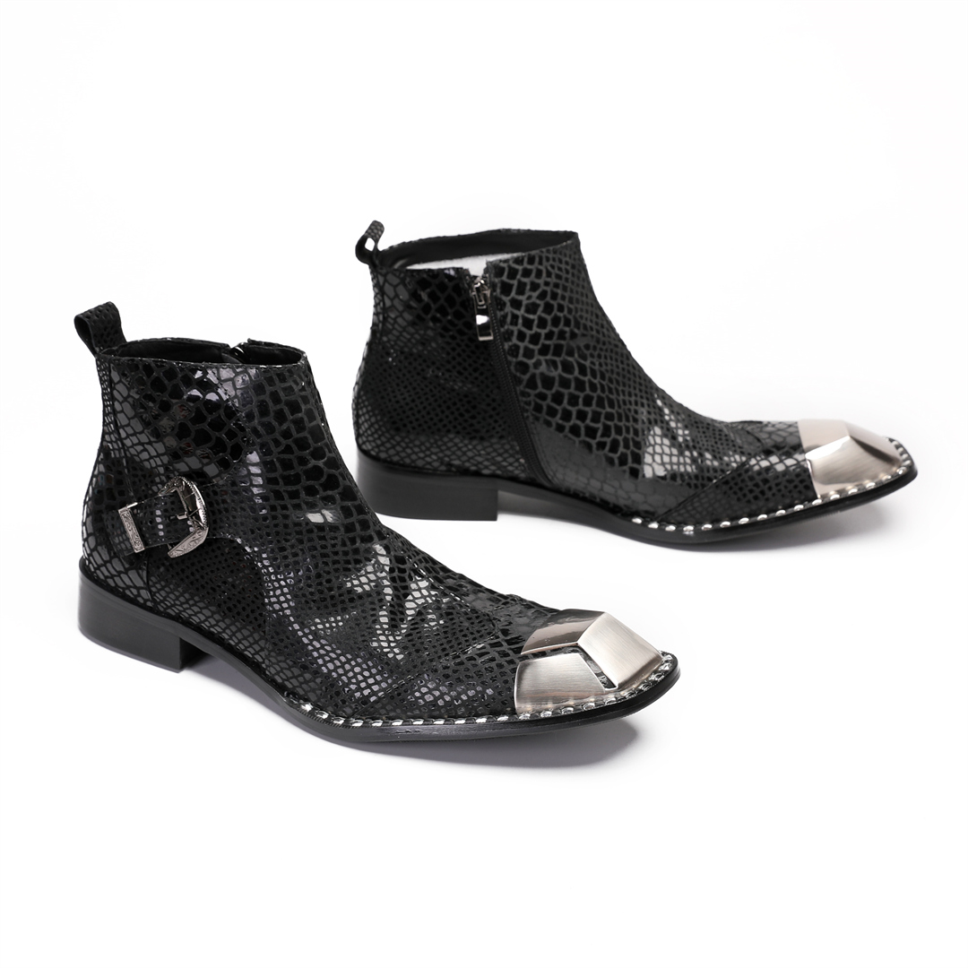 Botas de vestir de cuero negro - Men'S Shoes Zipper reseña y precio