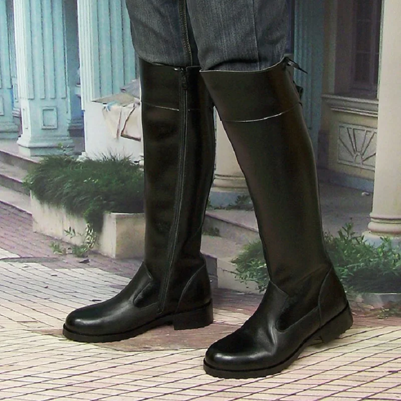Botas de montar a caballo de c - Men'S Shoes Zipper reseña y precio